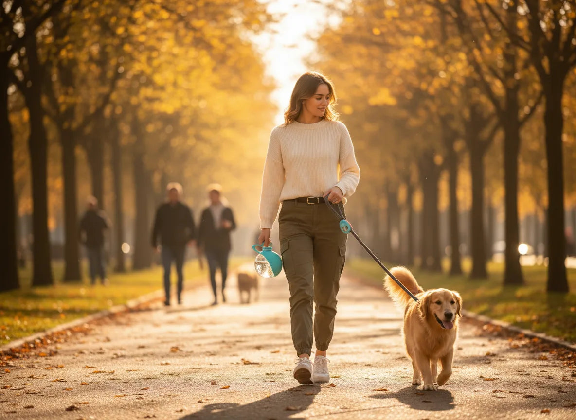 Paseo con perro llevando CleanRitual